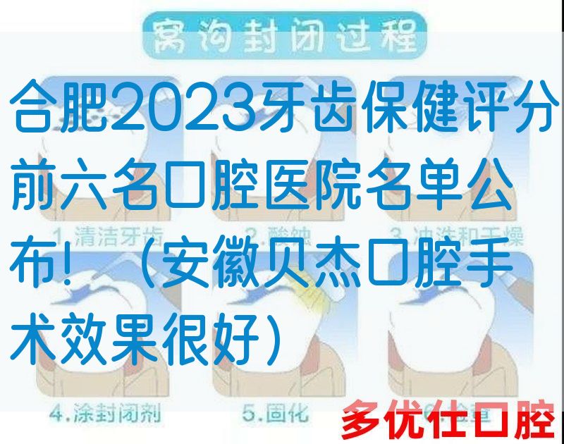 合肥2023牙齿保健评分前六名口腔医院名单公布！（安徽贝杰口腔手术效果很好）