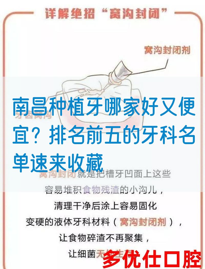 南昌种植牙哪家好又便宜？排名前五的牙科名单速来收藏